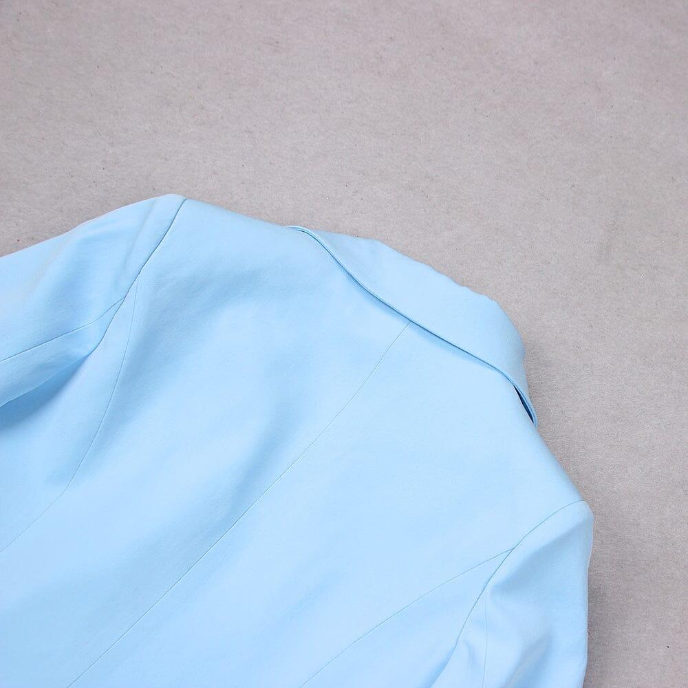 AIIZIE V-NECK BOTTOM JACKET DRESS IN BLUE - product image