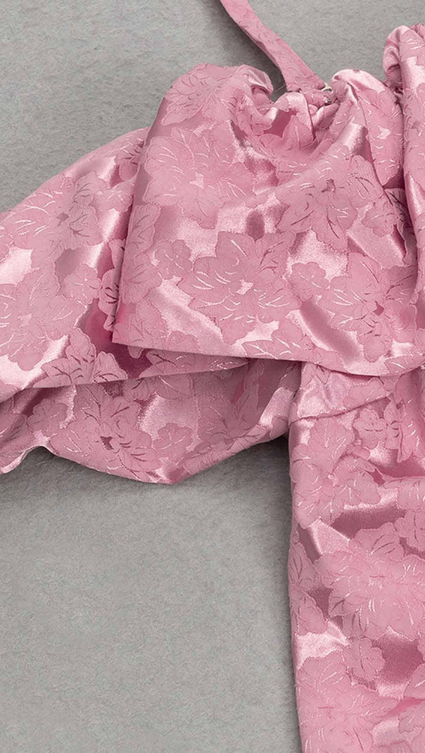 AIIZIE STRAP RUFFLE RUCHED MINI DRESS IN PINK - product image