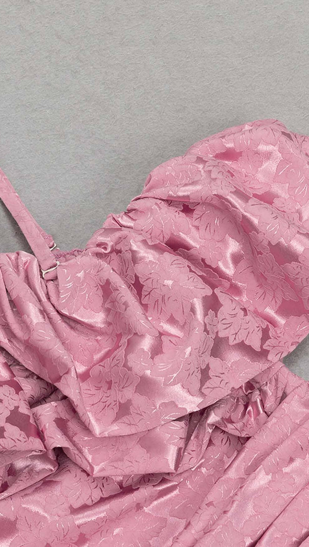 AIIZIE STRAP RUFFLE RUCHED MINI DRESS IN PINK - product image