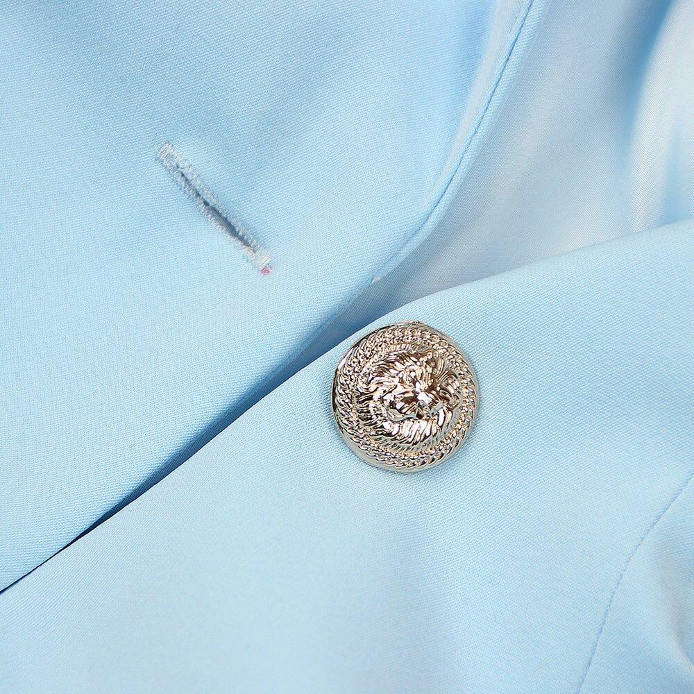 JACKENKLEID MIT V-AUSSCHNITT IN BLAU