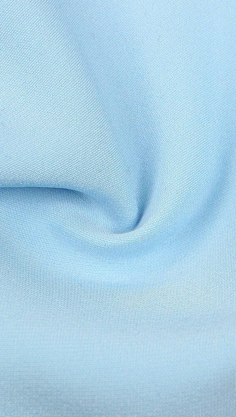 V-NECK BOTTOM JACKET DRESS IN BLUE