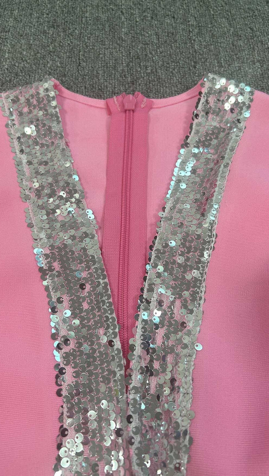 STRASS EMBELLISHED RUCHED MINI DRESS IN PINK