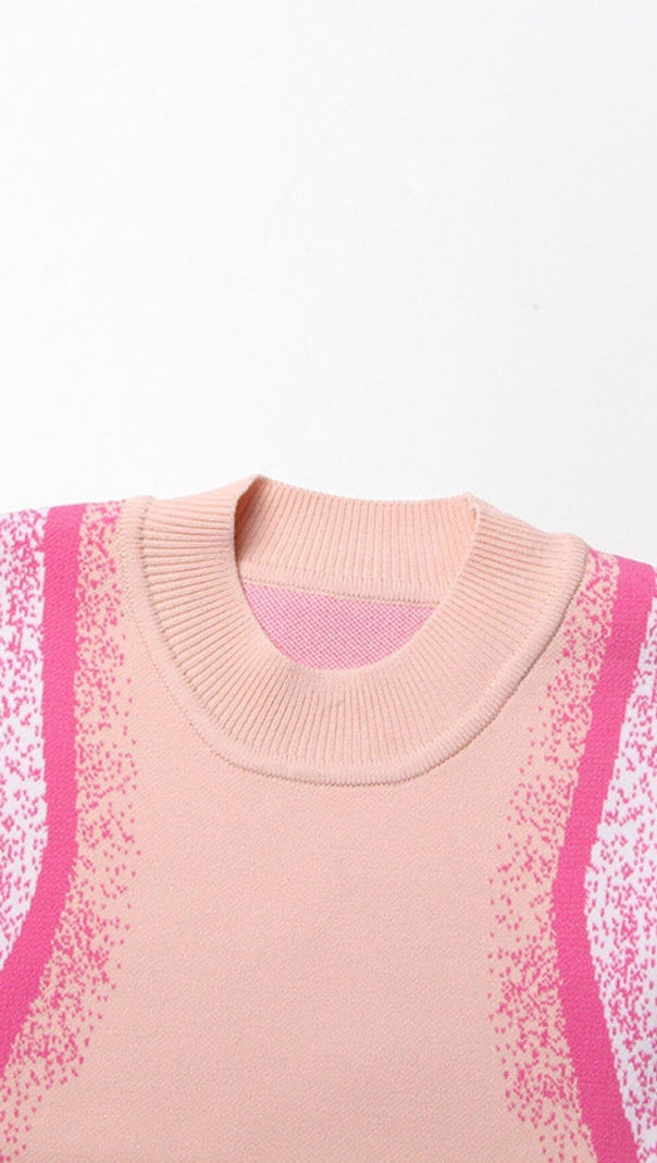 AIIZIE STRIPE ASYMMETRIC HIGH LOW DRESS IN PINK - product image