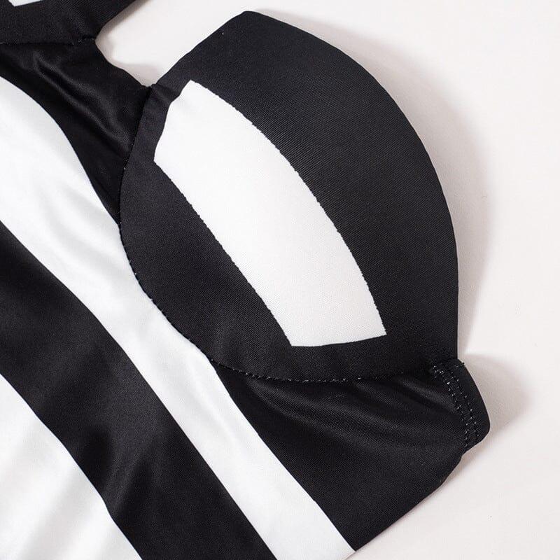 GESTREIFTES TRÄGERLOSES MINIKLEID