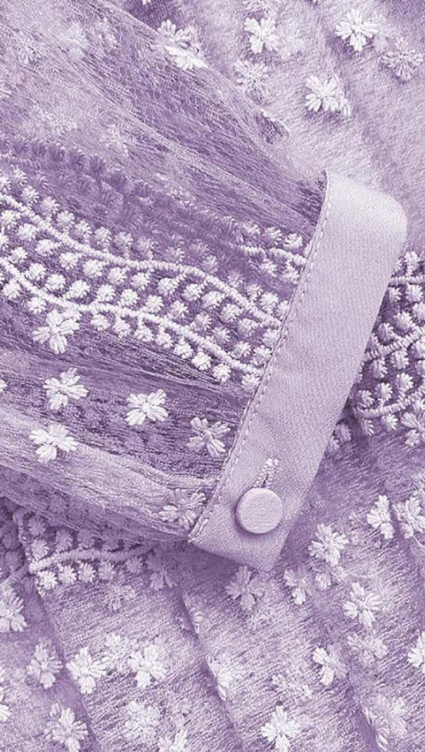 AIIZIE TIERED LACE MAXI DRESS IN LILAC - product image