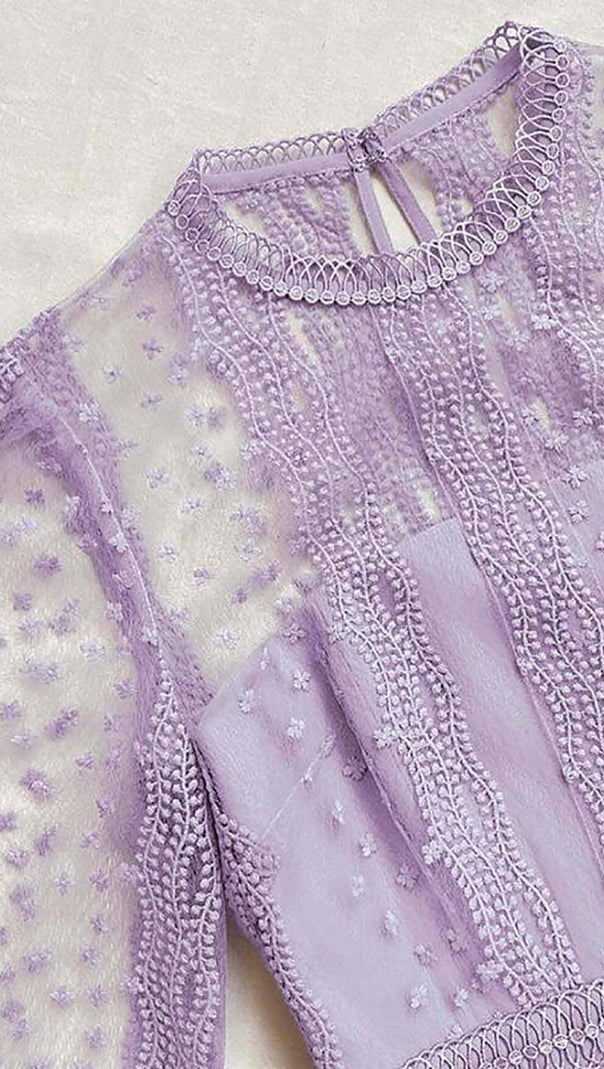 AIIZIE TIERED LACE MAXI DRESS IN LILAC - product image