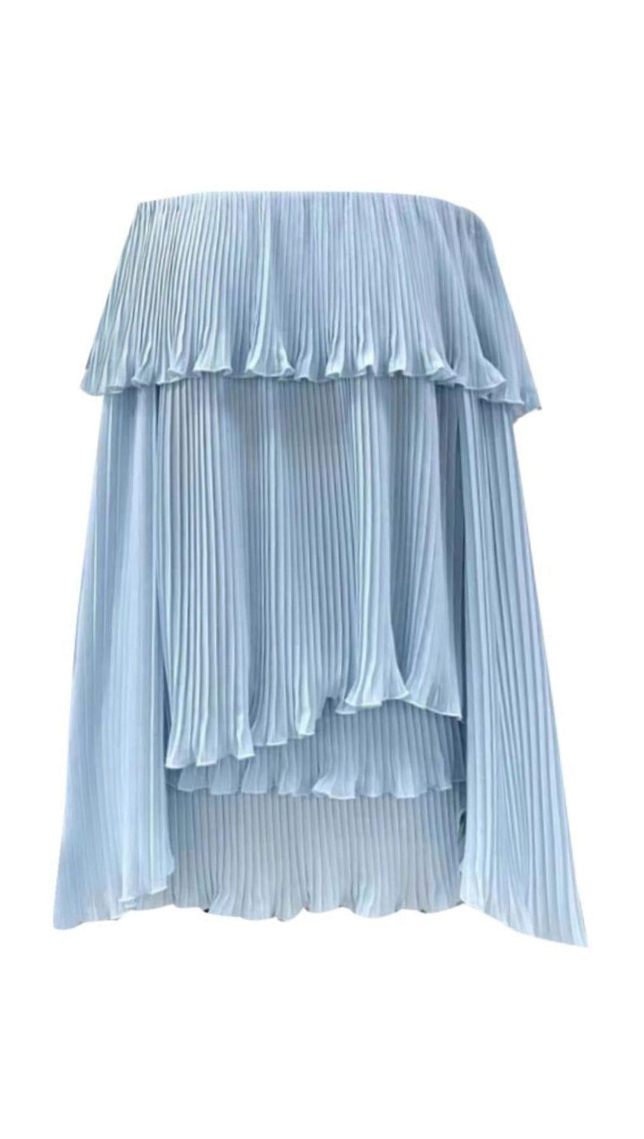 TIERED OFF-SHOULDER TWO PIECE SET IN BLUE