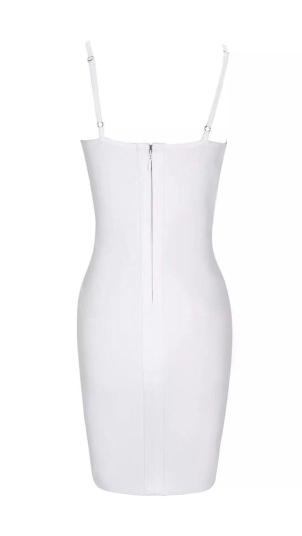 AIIZIE BANDAGE LACE STRAPPY MINI DRESS IN WHITE - product image
