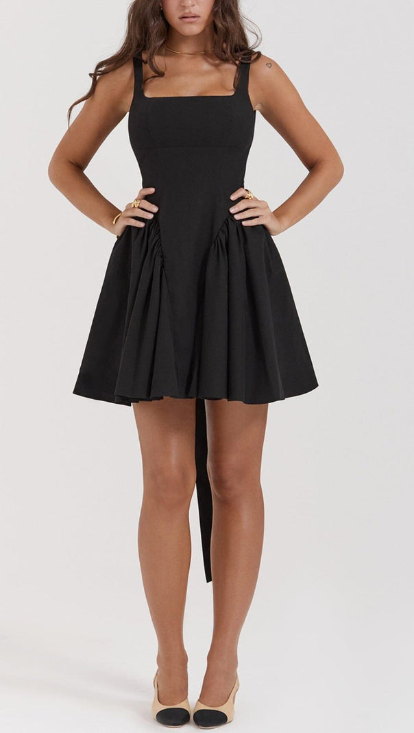 AIIZIE BLACK BOW MINI DRESS - product image