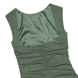 RUCHED IRREGULAR CORSET DRESS IN GREEN