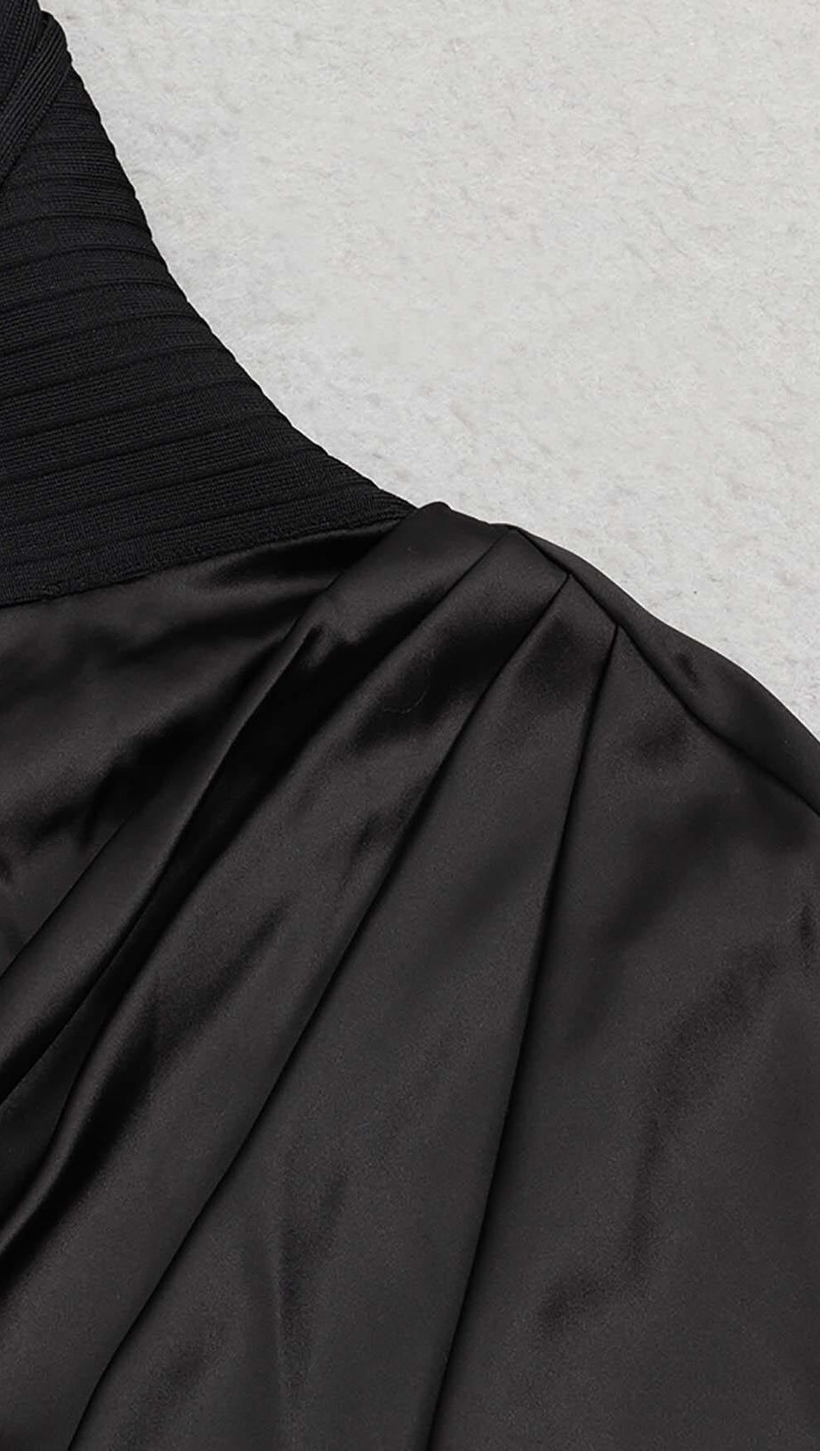 CUT OUT FRONT SATIN CAMI MIDI DRESS IN BLACK