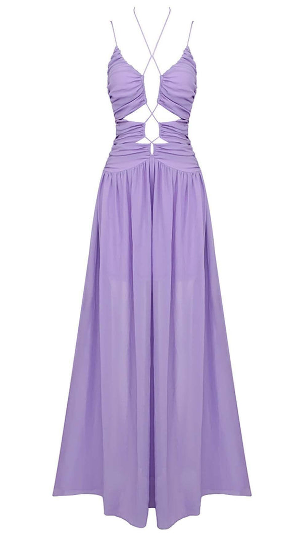 AIIZIE CUTOUT TULLE MAXI DRESS IN LIGHT PURPLE - product image