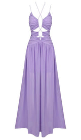 CUTOUT TULLE MAXI DRESS IN LIGHT PURPLE