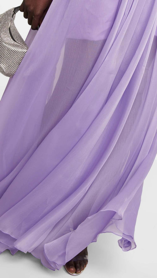 AIIZIE CUTOUT TULLE MAXI DRESS IN LIGHT PURPLE - product image