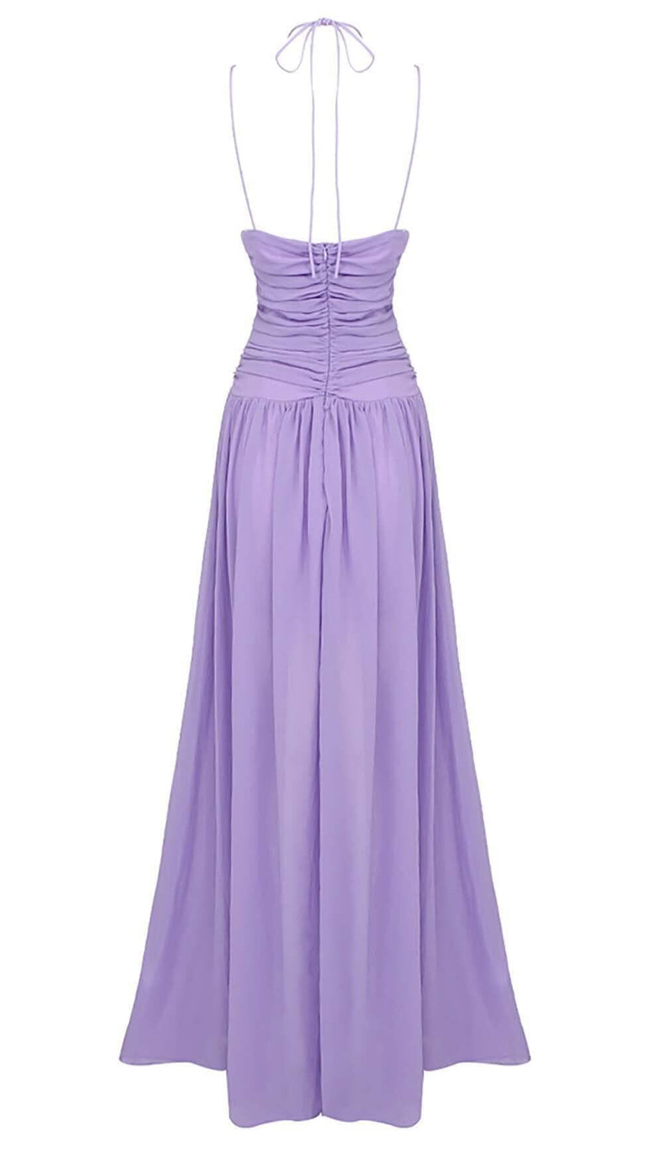 Maxikleid aus Tüll mit Cut-outs in Helllila