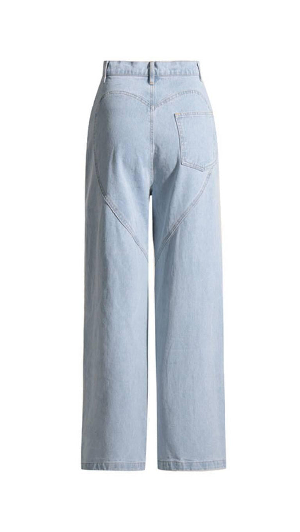 AIIZIE EMBELLISHED CUTOUT DENIM PANTS - product image
