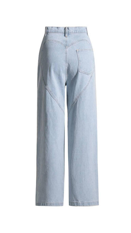 PANTALONI IN DENIM CON TAGLIO DECORATO