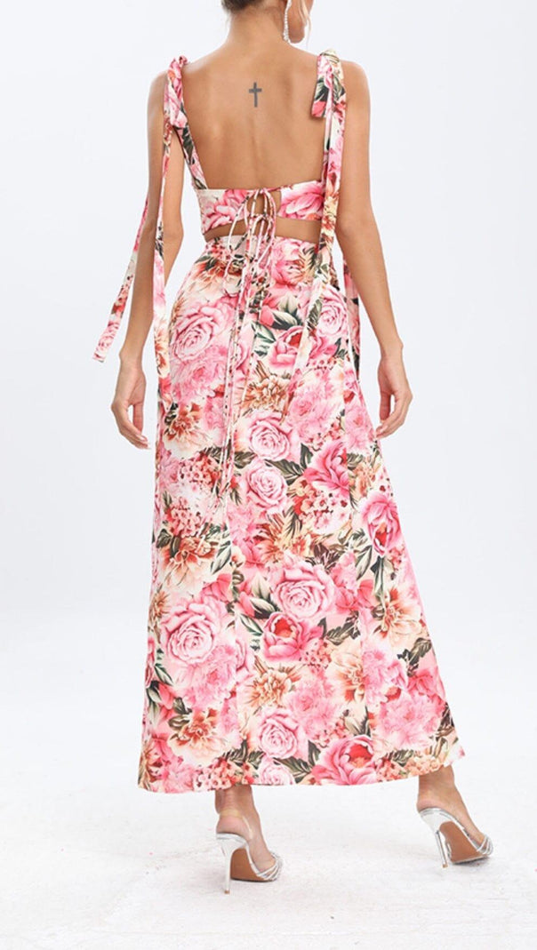 AIIZIE FLORAL DESIGN TWO PIECE SET IN PINK - product image