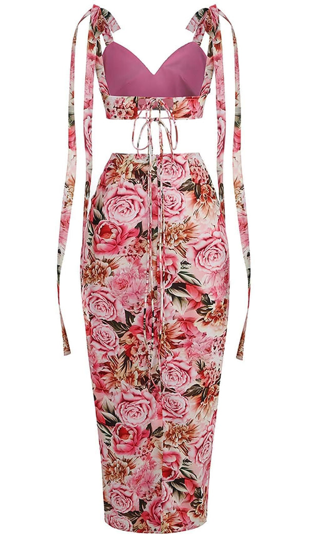 AIIZIE FLORAL DESIGN TWO PIECE SET IN PINK - product image