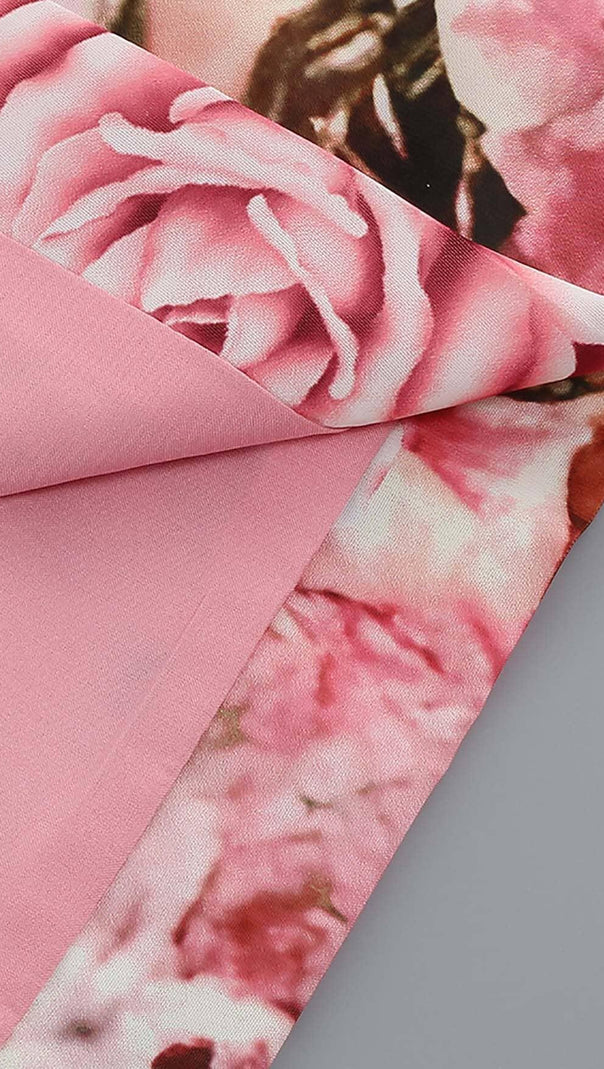 Floral Design Two Piece Set in Pink