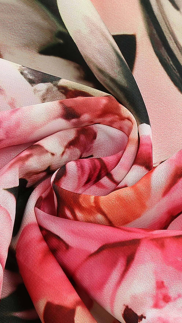 Floral Design Two Piece Set in Pink