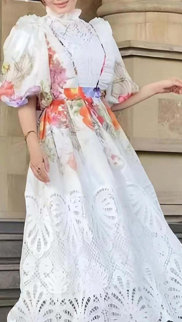 AIIZIE FLORAL PATCHWORK LACE MAXI DRESS - product image