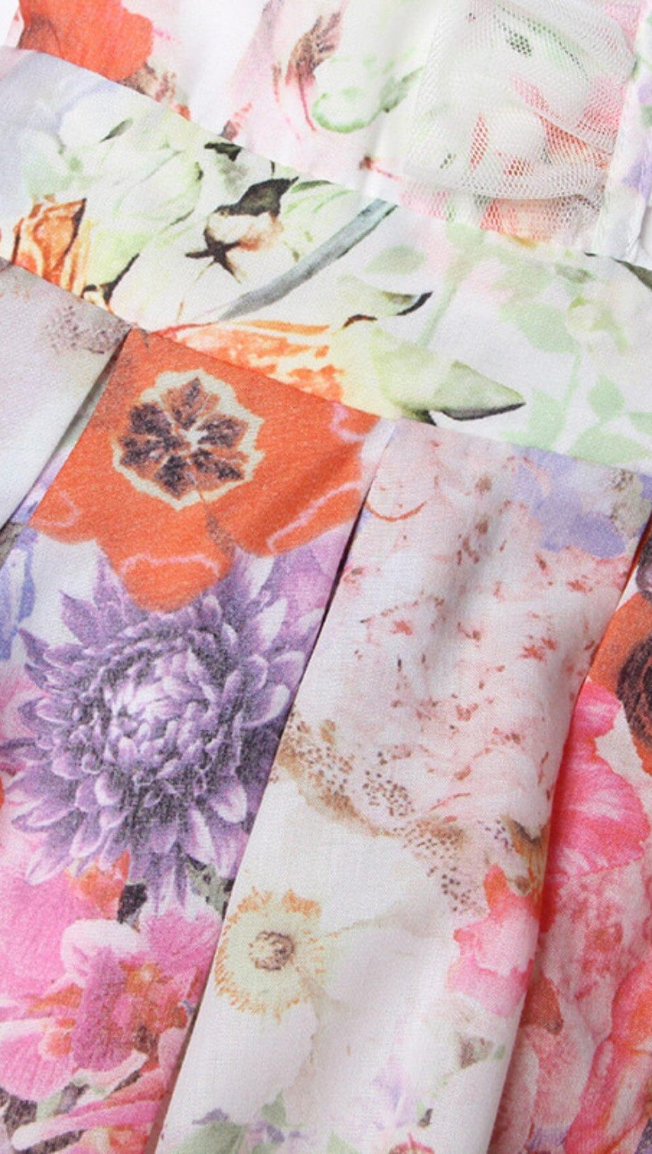 ABITO LUNGO IN PIZZO PATCHWORK FLOREALE