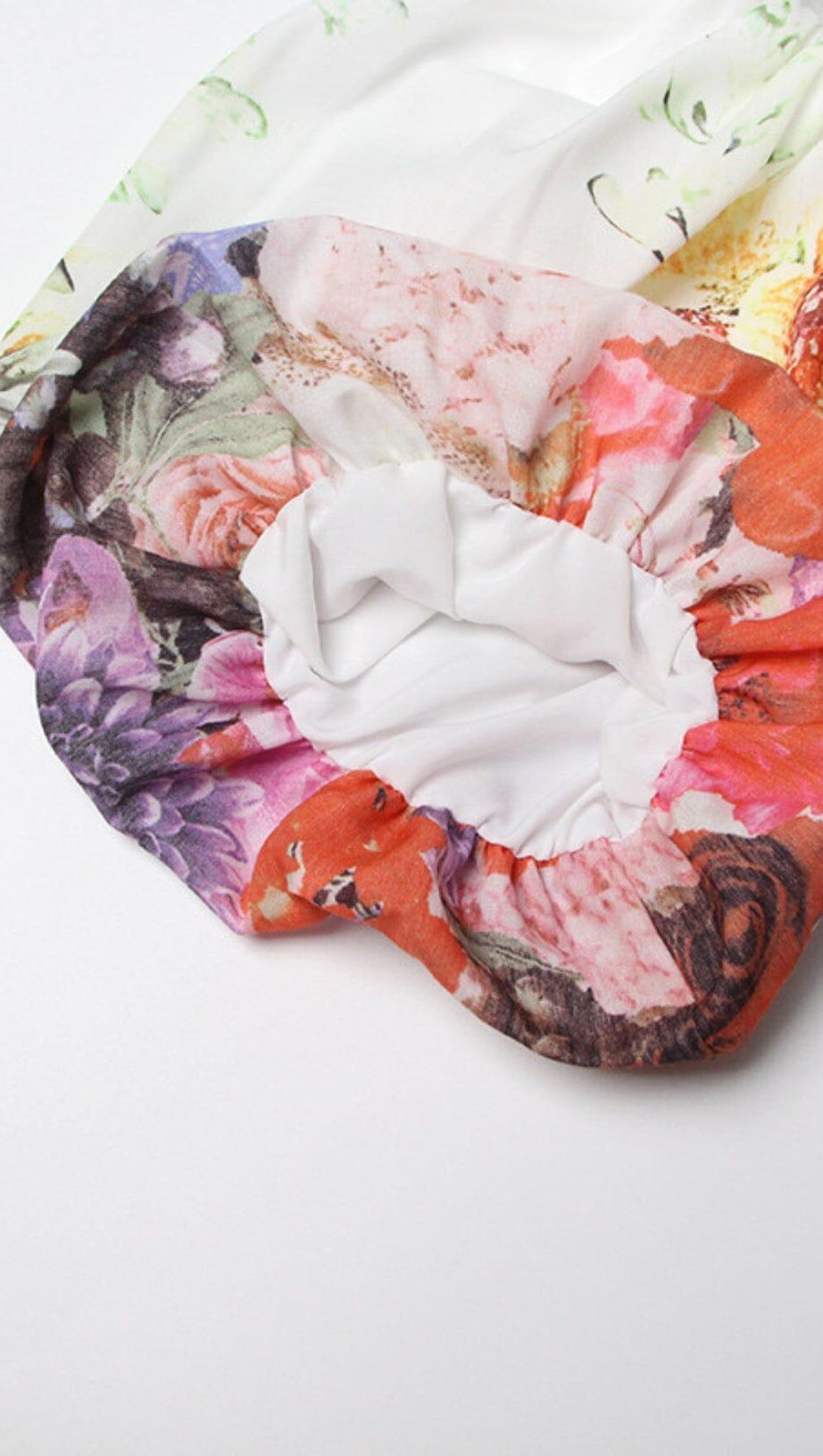 ABITO LUNGO IN PIZZO PATCHWORK FLOREALE