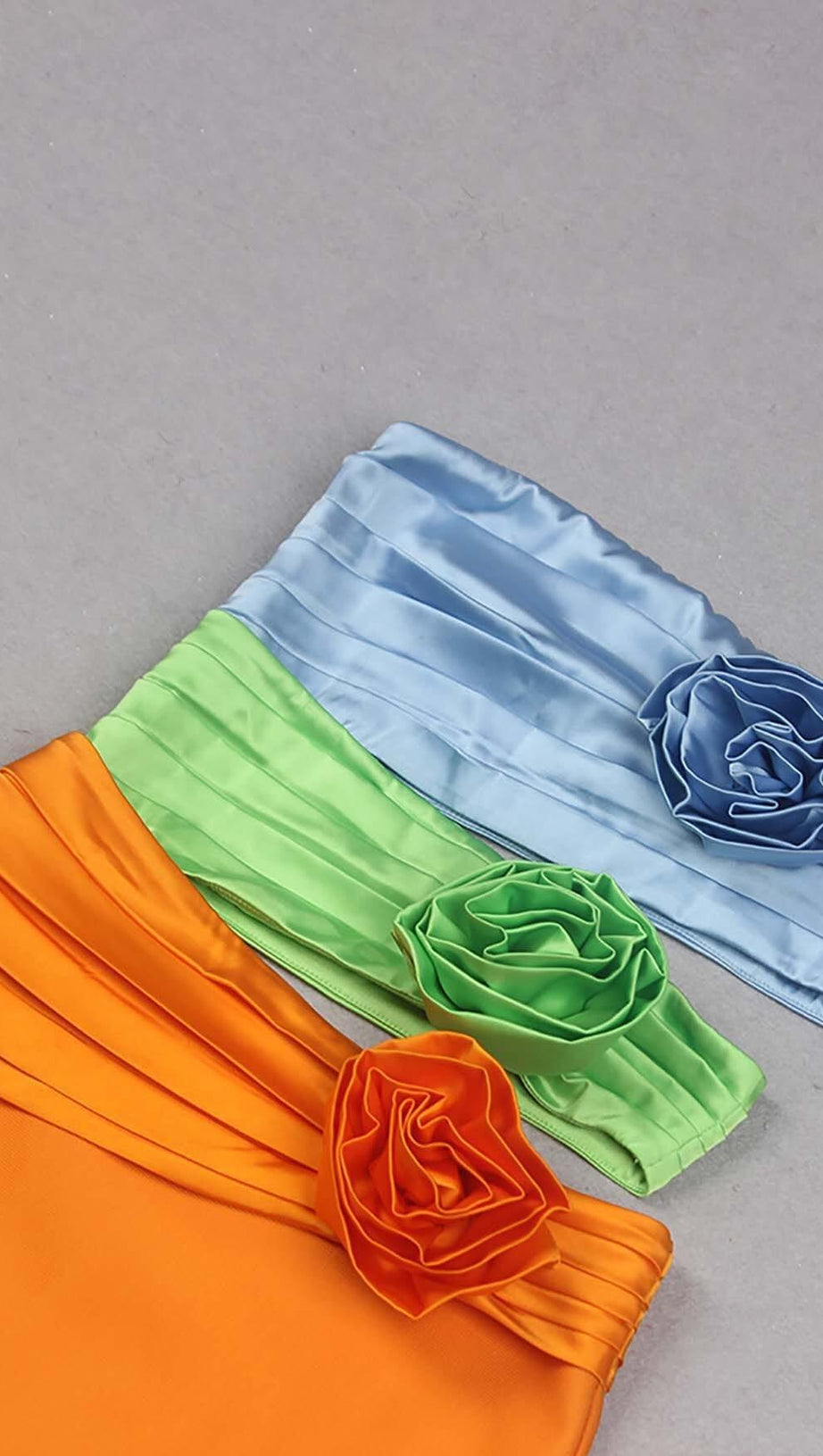 FLOWER-DETAILED SILK MINI DRESS IN MULTI