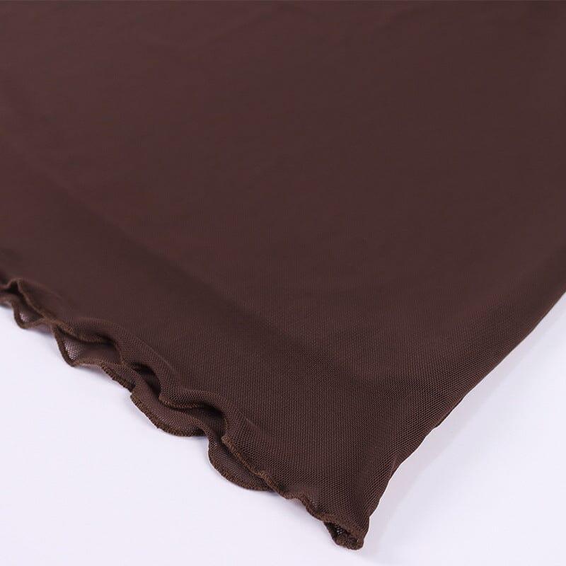 GONNA MIDI AVVOLGENTE CON FIANCHI MARRONE