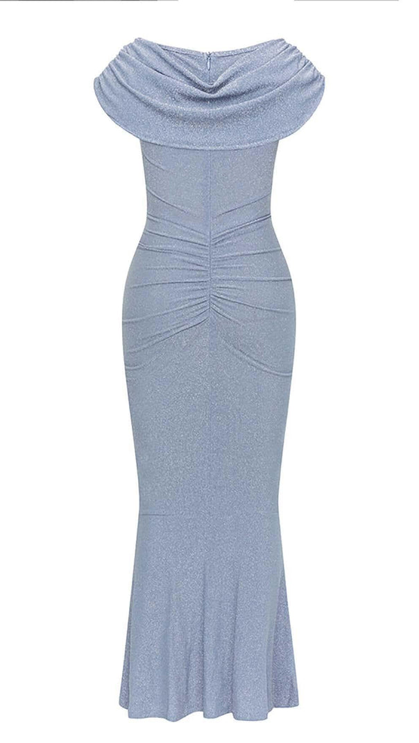 AIIZIE FRONT DRAPED MERMAID DRESS IN BLUE - product image