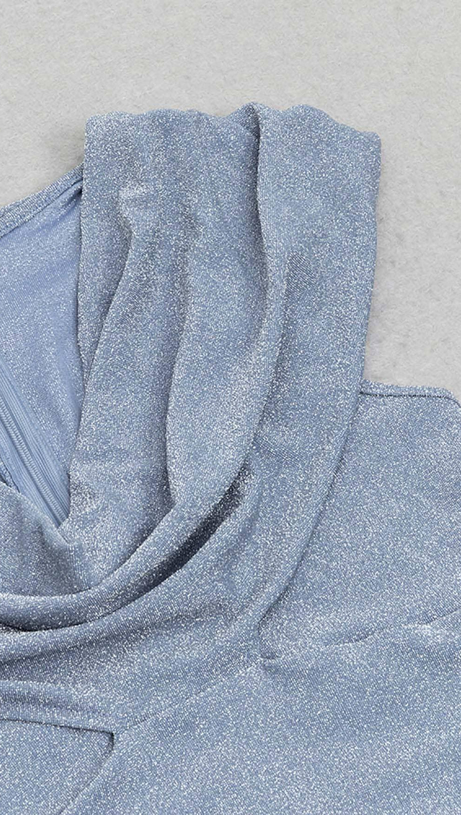 FRONT DRAPED MERMAID DRESS IN BLUE