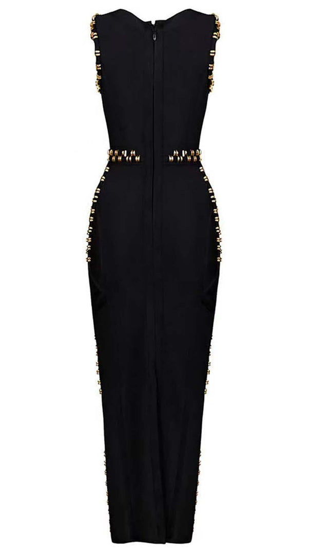 AIIZIE GOLD ACCENT BANDAGE MAXI DRESS - product image