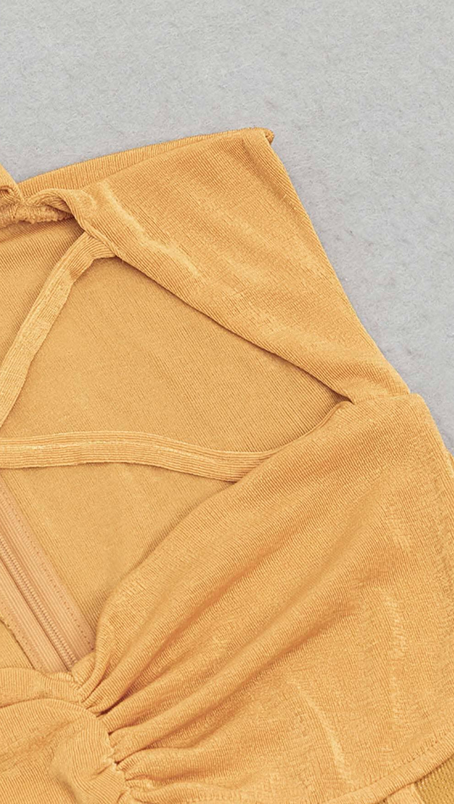 HALTER BANDAGE MIDI DRESS IN YELLOW