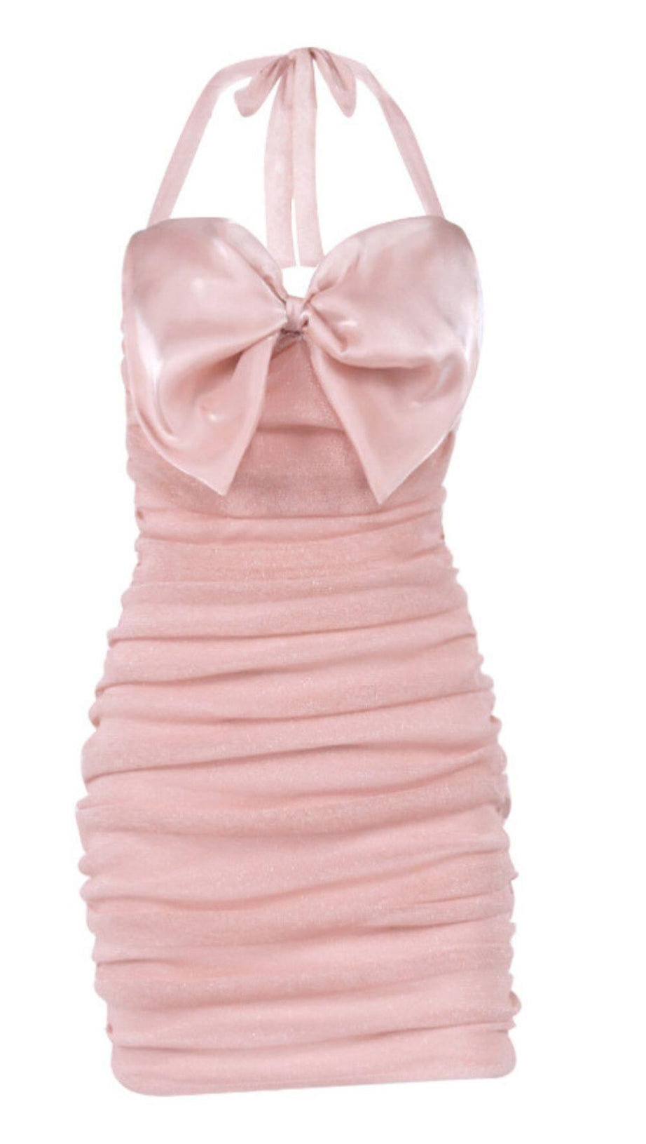 HALTER WAIST-TIGHTENING CORSET DRESS IN PINK