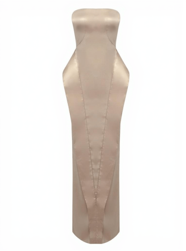 AIIZIE MAXIMA STRAPLESS SATIN MAXI DRESS - product image