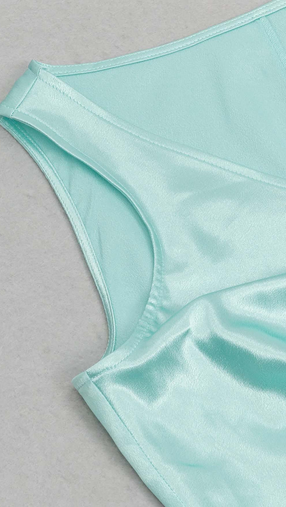 KNOT SIDE SATIN MIDI DRESS IN MINT