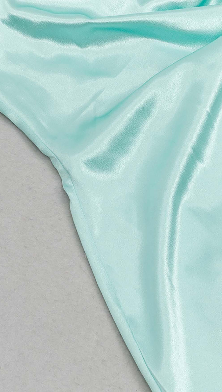 KNOT SIDE SATIN MIDI DRESS IN MINT