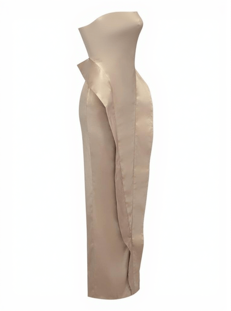 AIIZIE MAXIMA STRAPLESS SATIN MAXI DRESS - product image