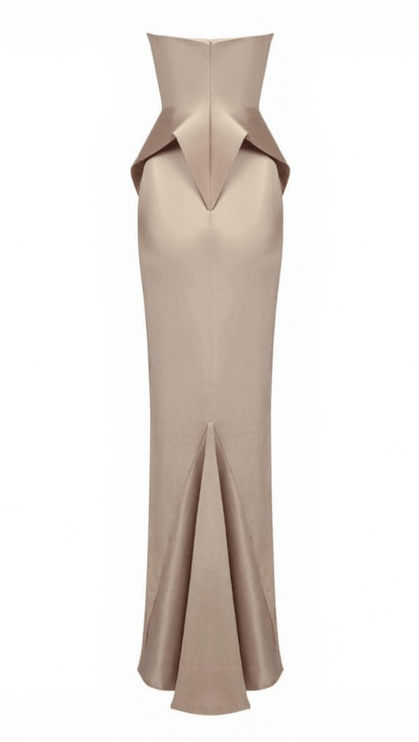 MAXIMA STRAPLESS SATIN MAXI DRESS