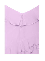 LILAC RAYON RUFFLE MAXI DRESS