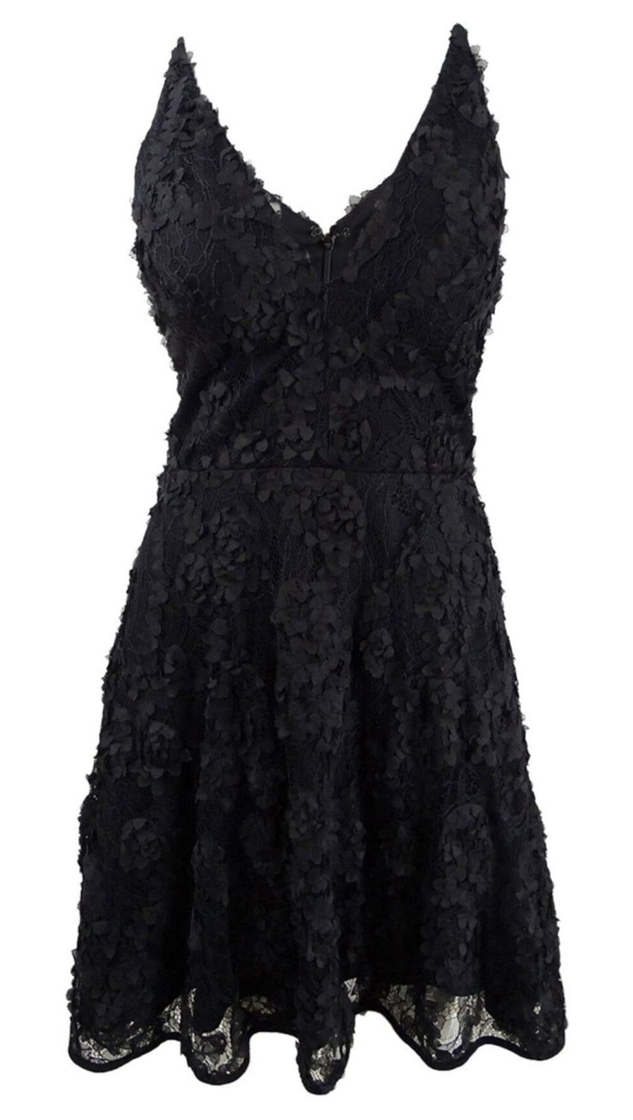 LACE STRAPPY BANDEAU MINI DRESS IN BLACK