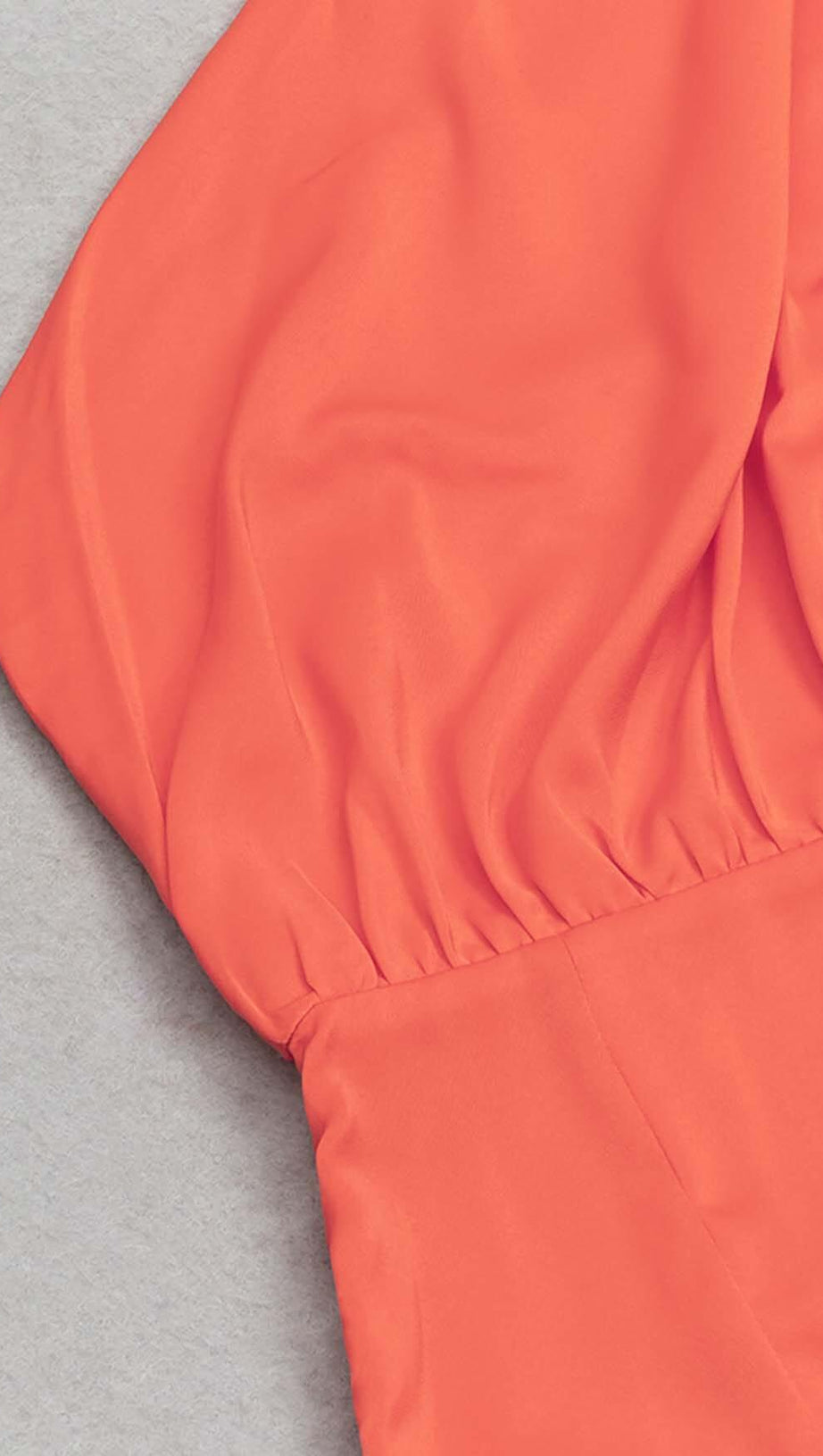 OFF THE SHOULDER SATIN MIDI DRESS IN RED