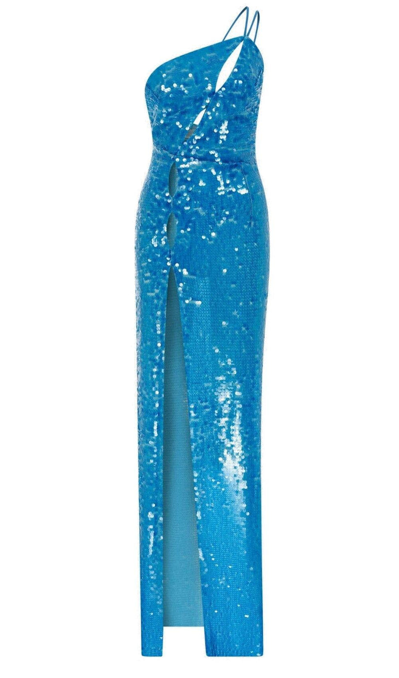 ONE SHOULDER SEQUIN MAXI DRESS