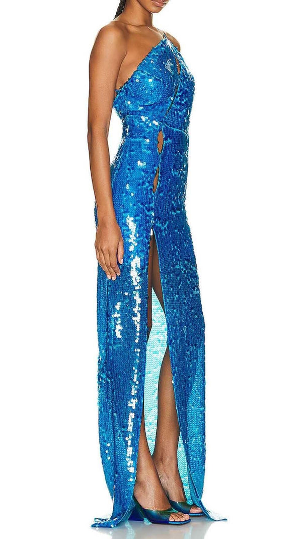 AIIZIE ONE SHOULDER SEQUIN MAXI DRESS - product image