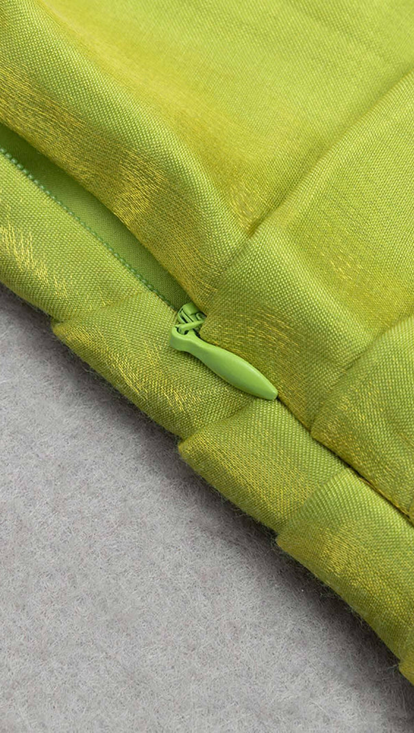 AIIZIE ONE SHOULDER SIDE ASYMMETRICAL MIDI DRESS IN GREEN - product image
