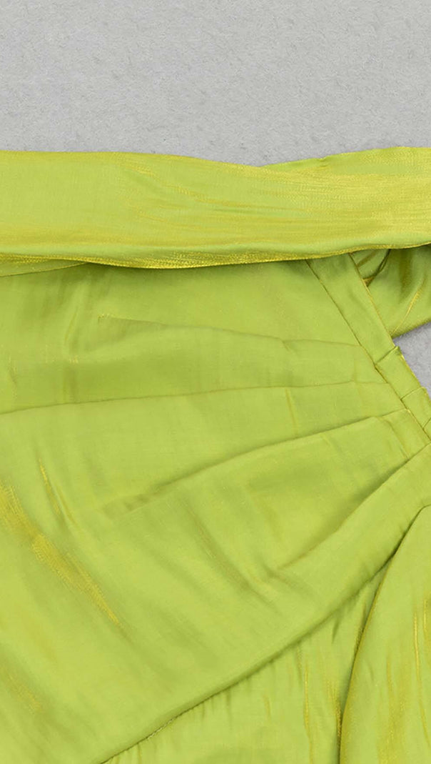 ABITO MIDI ASIMMETRICO CON MONOSPALLA VERDE