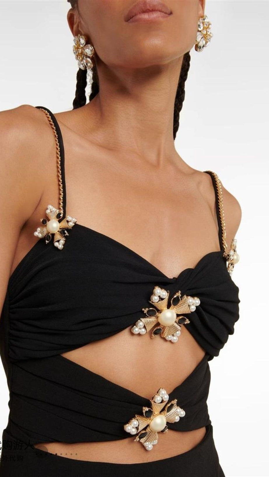 ORBIT COLUMN MIDI DRESS IN BLACK