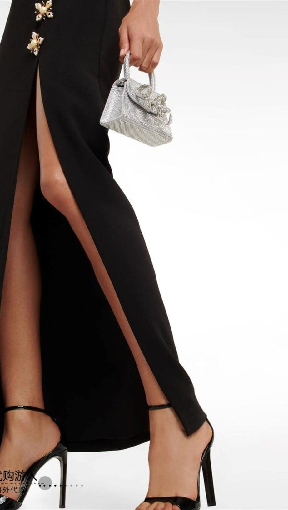 ORBIT COLUMN MIDI DRESS IN BLACK