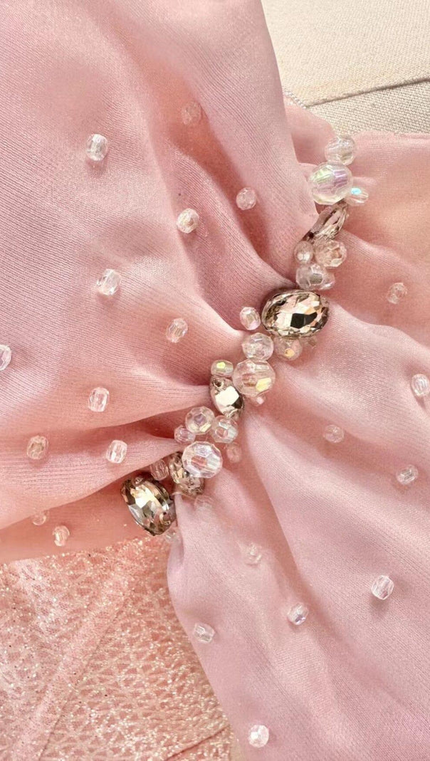 AIIZIE PINK BOWKNOT STRAPLESS MINI DRESS - product image